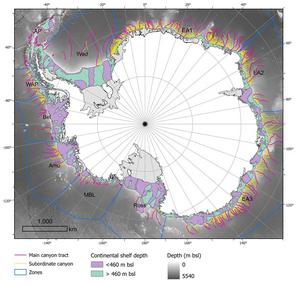 Scientists publish the most detailed map to date of the Antarctic’s submarine canyons