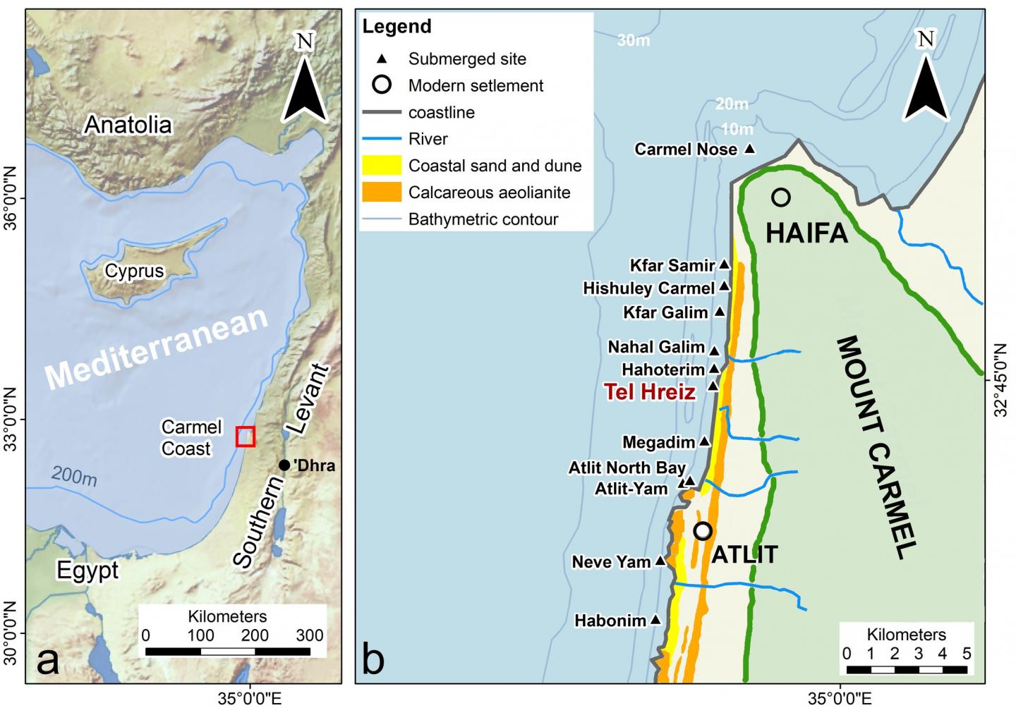 Submerged Neolithic Settlements off the Carmel Coast, Israel