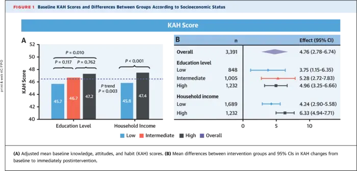 Baseline KAH Scores and Differences Between Groups According to Socioeconomic Status