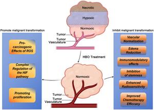 Dual effects of hyperbaric oxygen treatment in glioblastoma