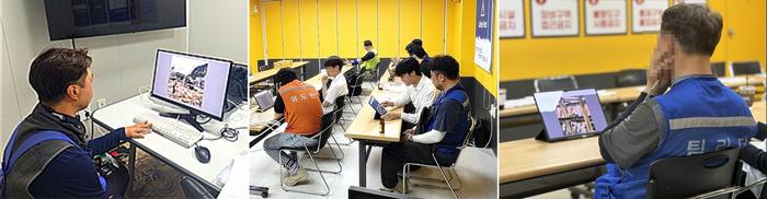 Figure 3. Construction workers participating in the cognitive psychology–based safety assessment developed by the SNU–KAIST joint research team (August 2025)