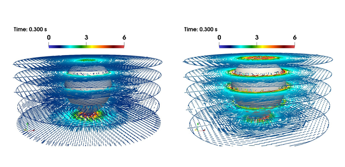 Visualisation of the simulation results