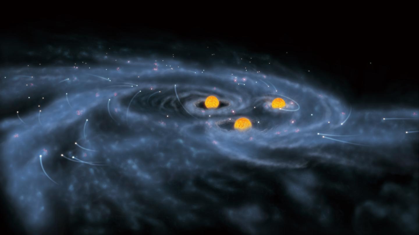 巨大星が形成される様子の想像図