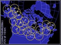 Map of the 20 All-sky Imagers Used in Support of the THEMIS Mission