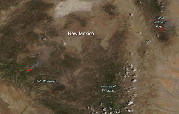 NASA's Terra Satellite Peers Down at New Mexico Fires