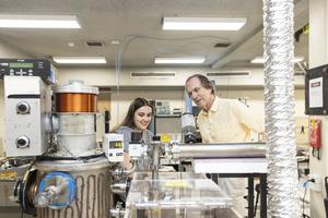 PhD candidate Linda Losurdo and her supervisor Professor David McKenzie