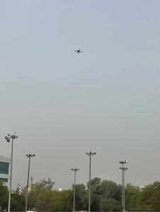 Drone flying above Delhi