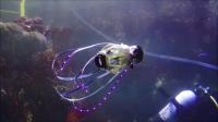 Robot with LED Attachments Swims at the Birch Aquarium