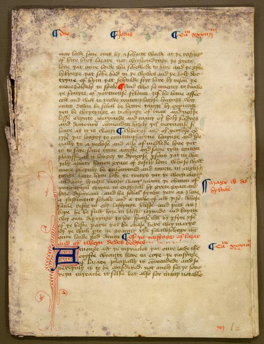 First page of The Keep fragment of the manuscript
