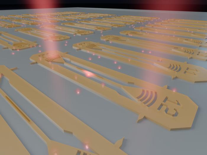 Illustration showing GaP-on-diamond devices
