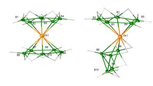 Boron-osmium sandwich and its isomer
