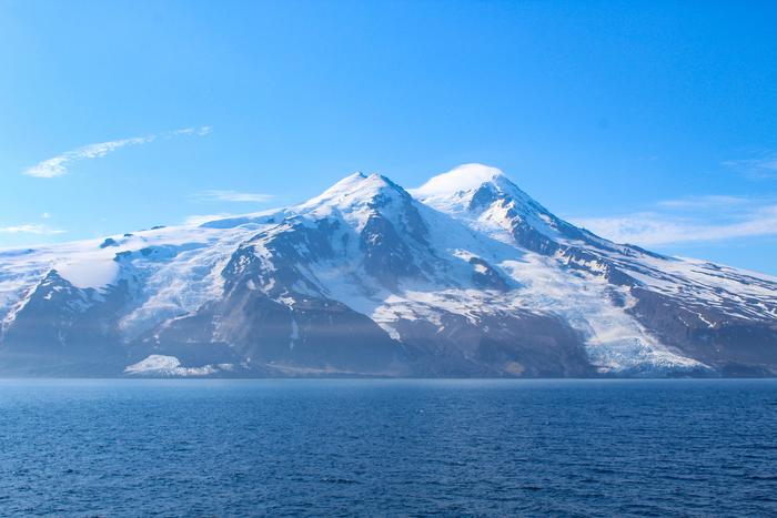Kjerulf Glacier, Beerenberg Volcano, and Weyprecht Glacier (from left to right)
