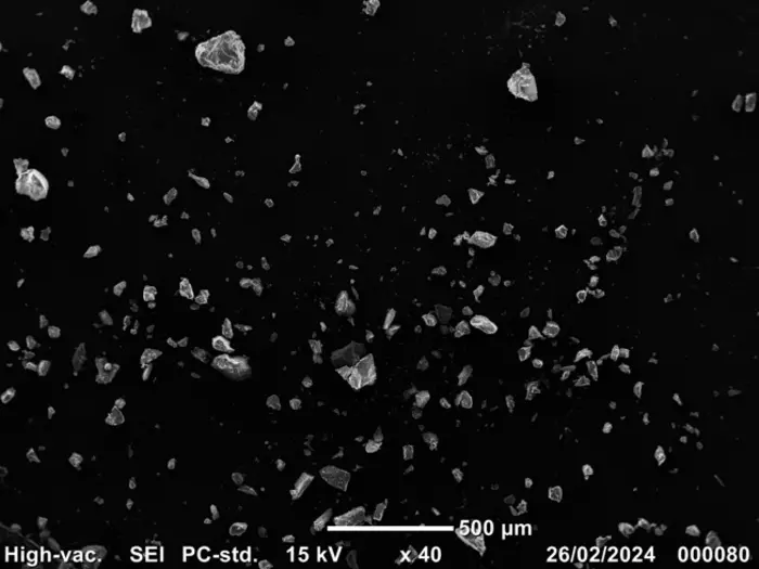 Microscopy image of lunar dust simulant sample