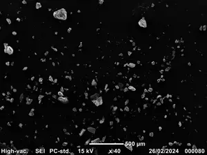 Microscopy image of lunar dust simulant sample