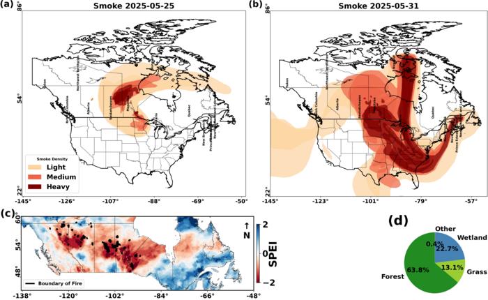 Central Canada fires as of June 8, 2025