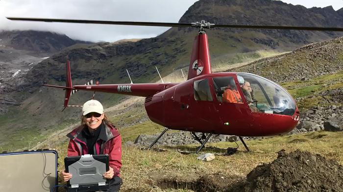 Yakutat seismic station with helicopter