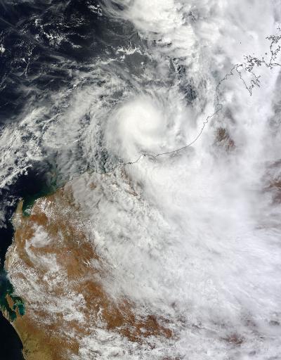 NASA Aqua Satellite View of Tropical Storm Heidi Before Landfall