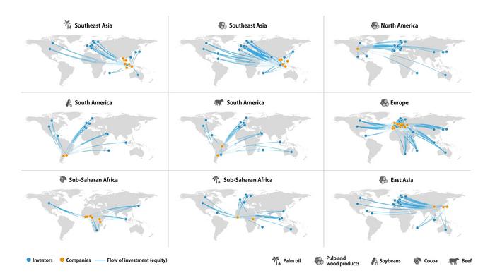 Investment flows as mapped by the study