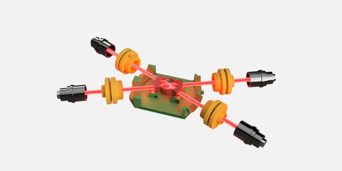 Computer model of the test sensor for measuring the magnetic field.