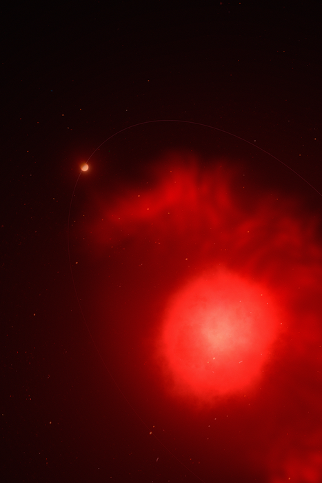 A Jupiter-Like Planet Escapes Dying Star's Explosive Red Giant Phase