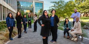 Piya Ghose, foreground, with some members of her lab