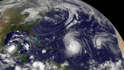 GOES-13 Catches 3 Tropical Cyclones