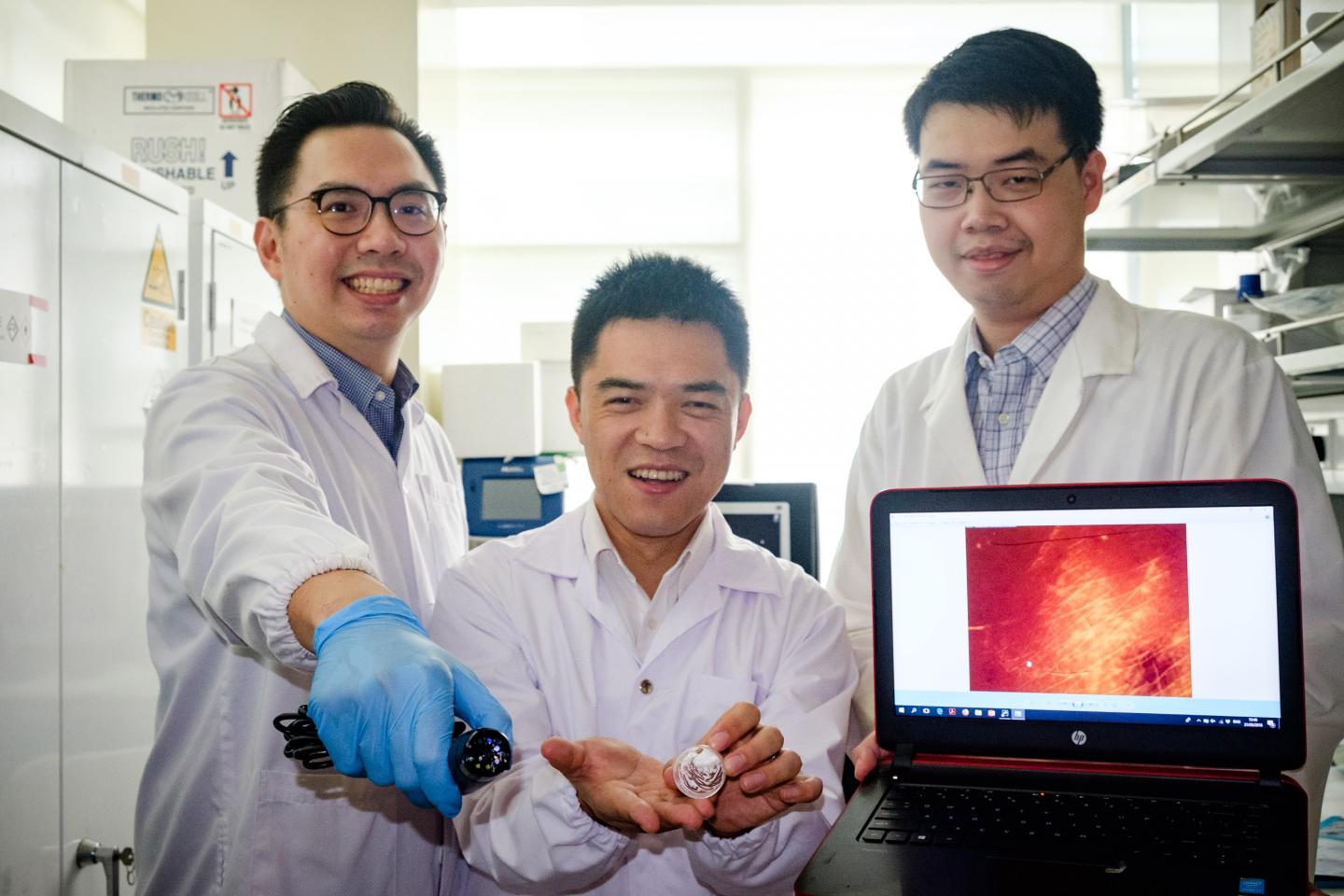 Dr. David Yeo, Asst Prof Xu Chenjie and Dr. Christian Wiraja, Nanyang Technological University 