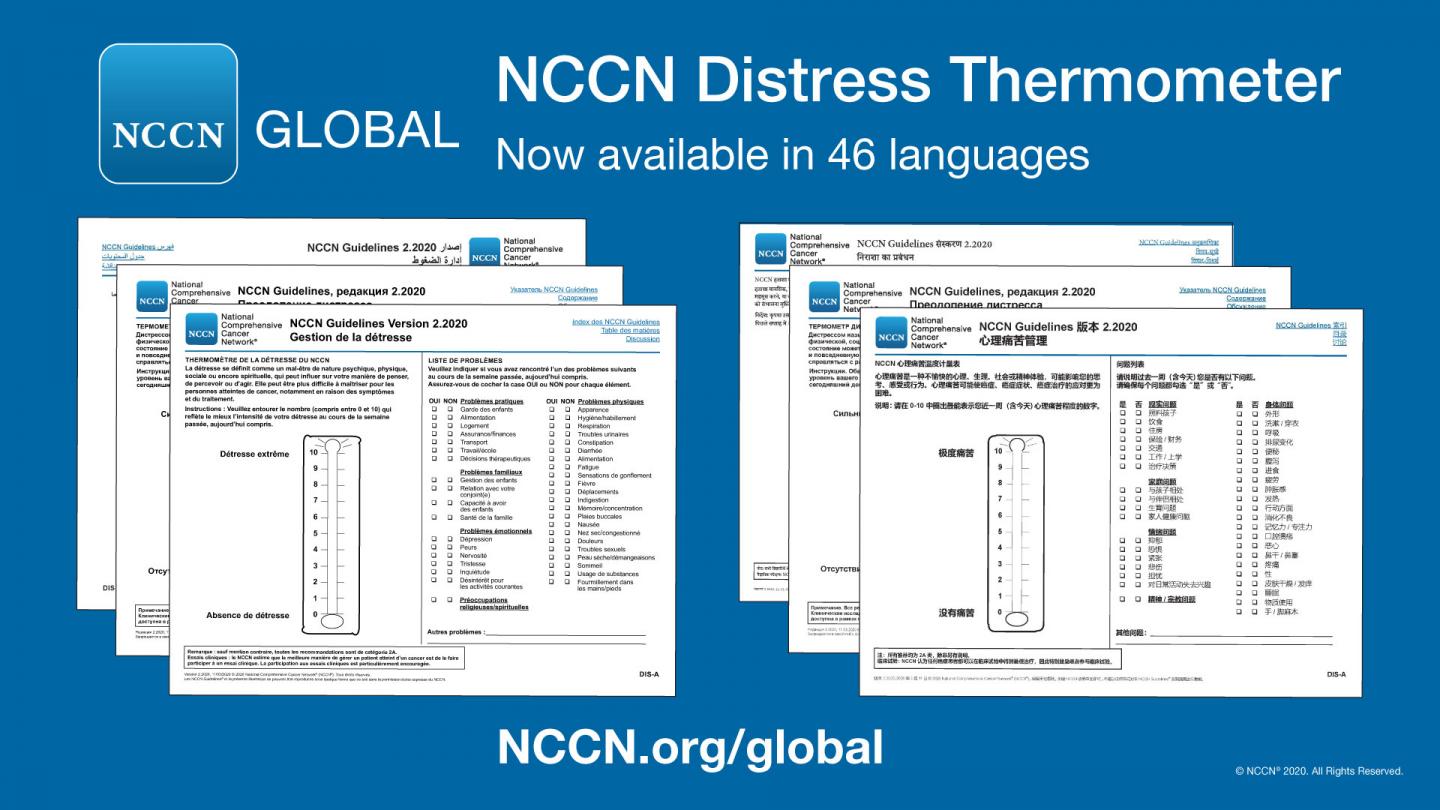 NCCN Distress Thermometer Translated into 46 Languages