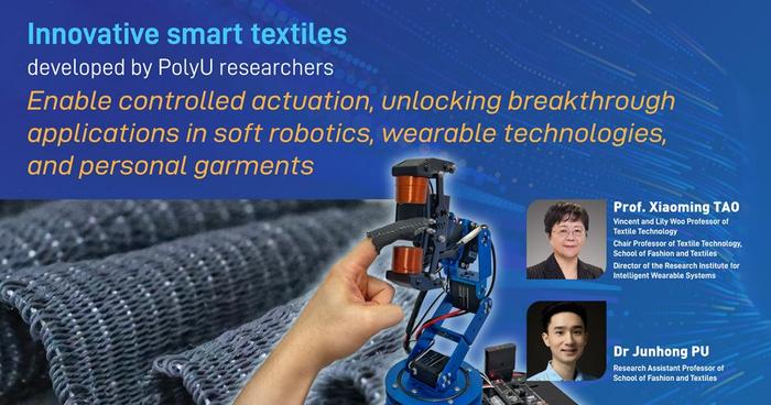 PolyU develops new human-safe magnetorheological fibres, leading innovations in smart wearable textiles