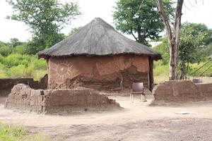 Damage to huts caused by elephants