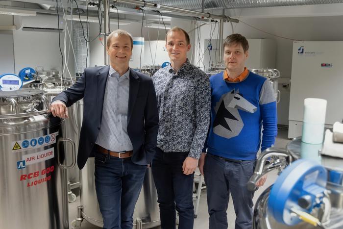 Priit Palta, Ralf Tambets and Kaur Alasoo in the Biobank