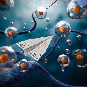 Artistic representation of RNA instructions inside cell