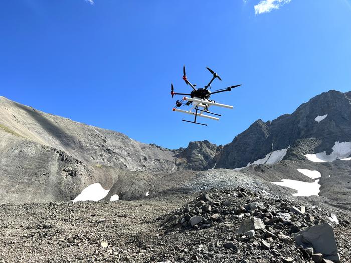 Drone over glacier