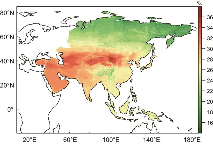 Asia continental-scale tree-ring oxygen isoscape