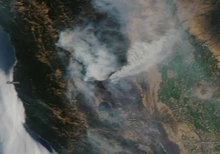 Mendocino Complex Fire Shrouds California in Smoke