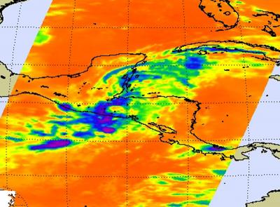 NASA Infrared Image of Agatha's Clouds