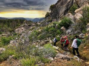 Field crew hiking in Yosemite