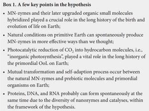 Box 1. A few key points in the hypothesis