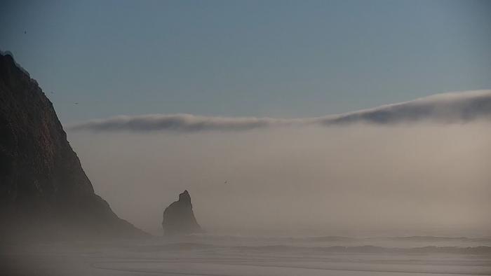 Cannon Beach fog in Oregon
