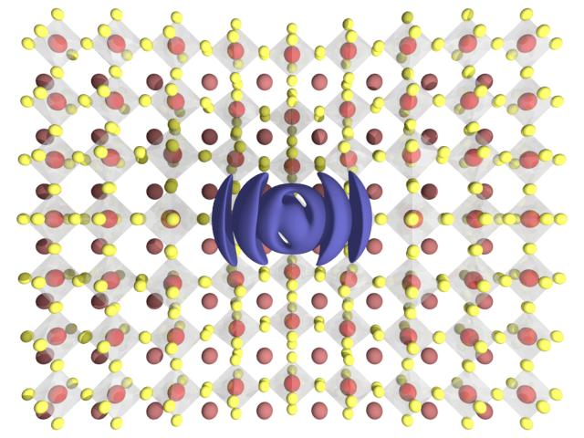 The distortion of the perovskite crystal lattice is followed by the formation of an exciton 'quantum drop'