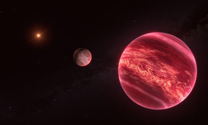 Artist’s impression of CD-35 2722, a system with a moon-like object