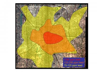 Map of Lead in Soil in Indianapolis