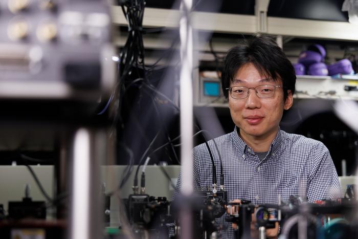 Purdue University student in nanophotonics lab