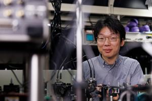 Purdue University student in nanophotonics lab