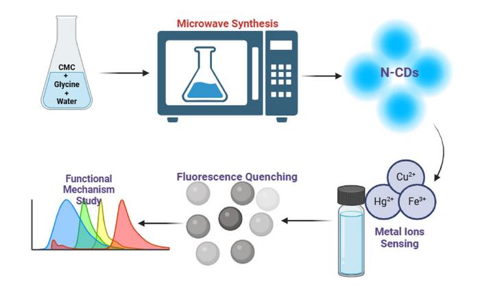 Microwave-assisted synthesis of biomass-derived N-doped carbon dots for metal ion sensing
