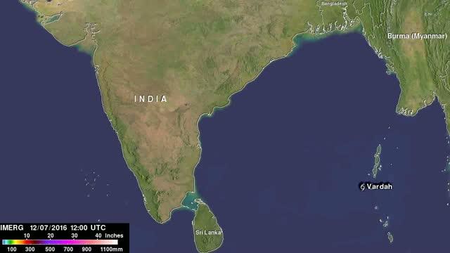 Video of Vardah's Remnants Over the Andaman Islands