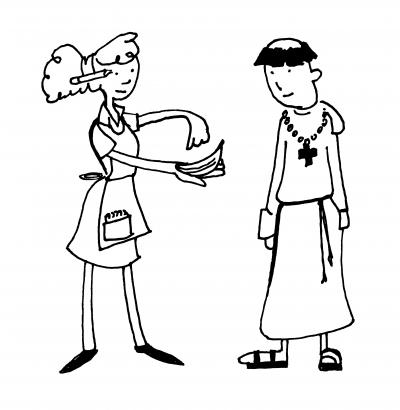 Waitress Gives Monk a Banana