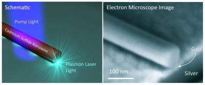Schematic and SEM of Plasmon Laser Setup