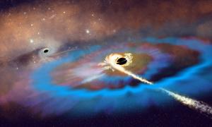 Artist’s Impression of a Black Hole Destroying a Star Outside a Galactic Center