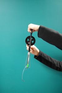 Egg-Beater Side View Blue Background